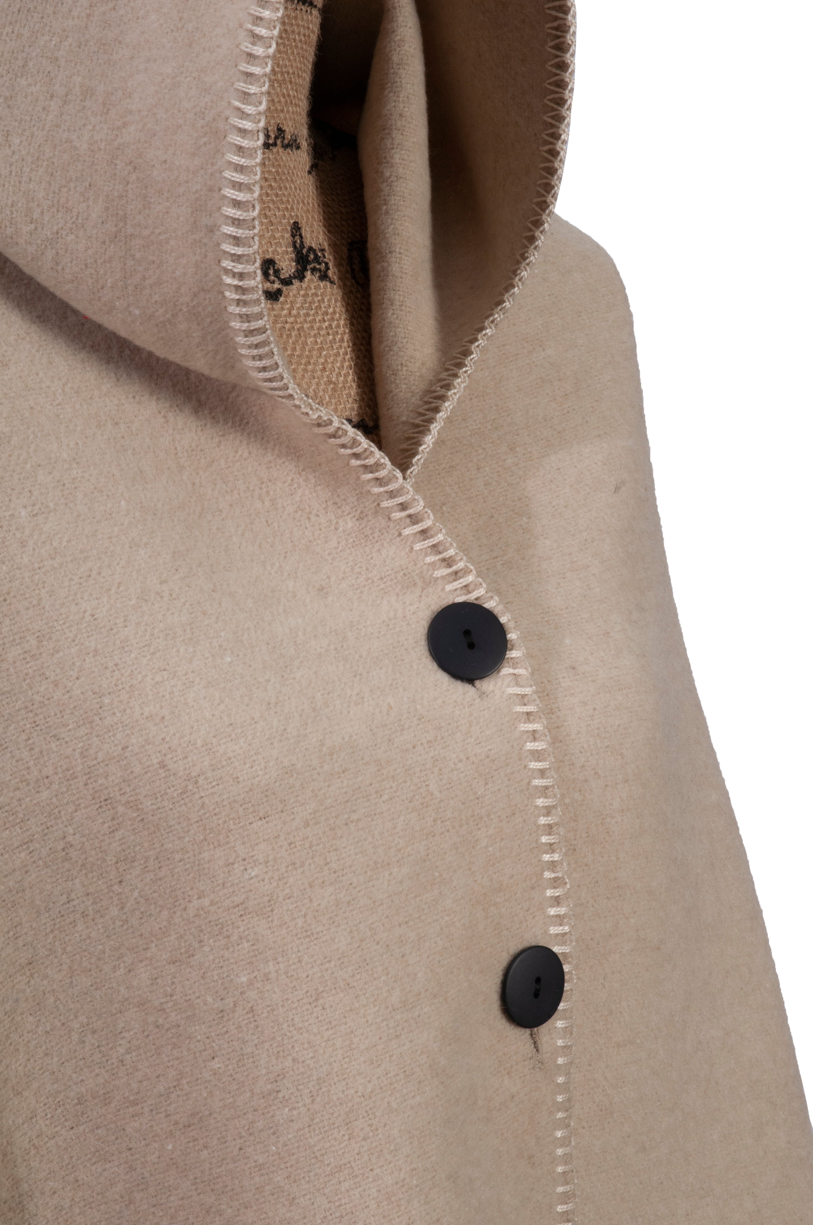 Solid Creme Hooded Throw