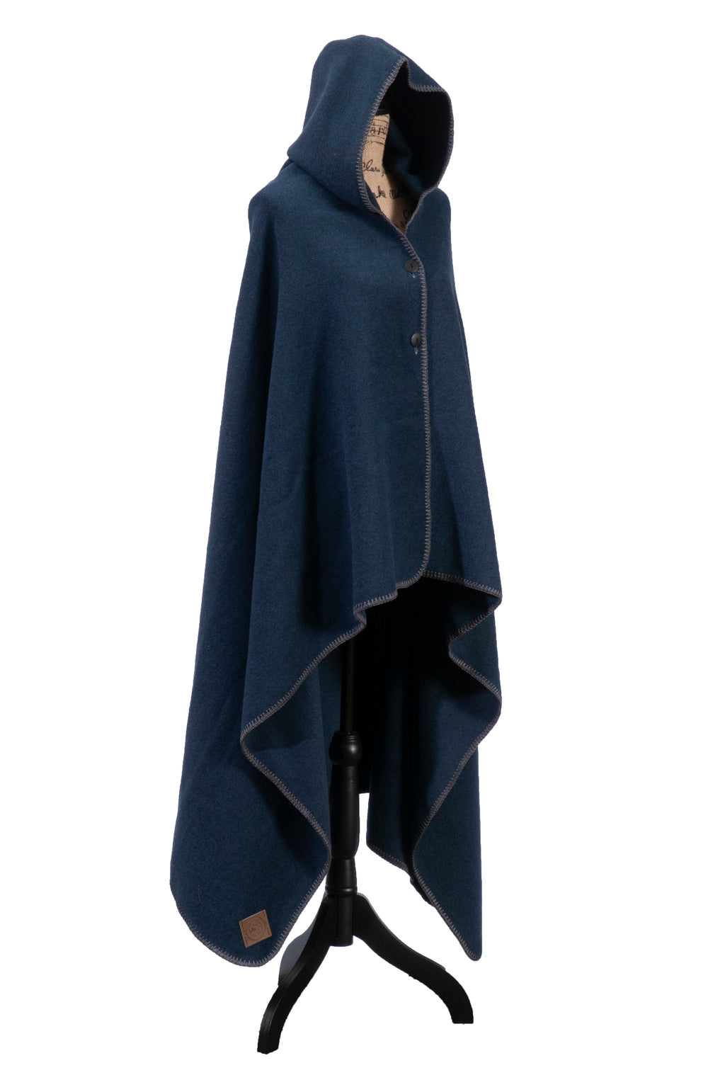 Solid Midnight Hooded Throw