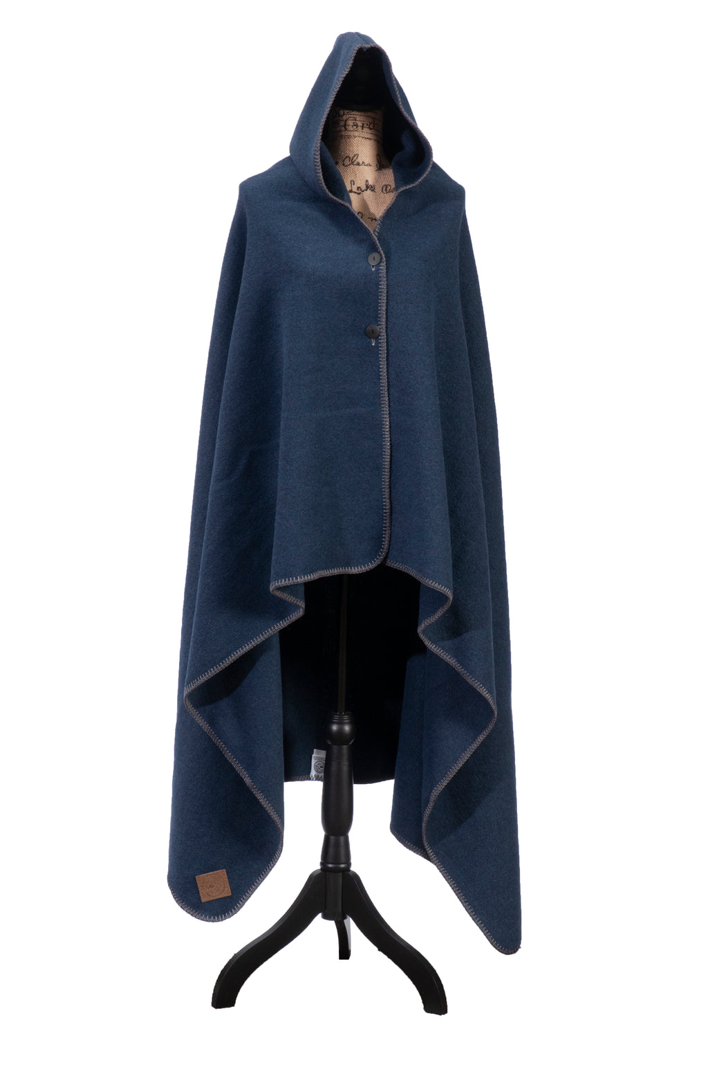 Solid Midnight Hooded Throw
