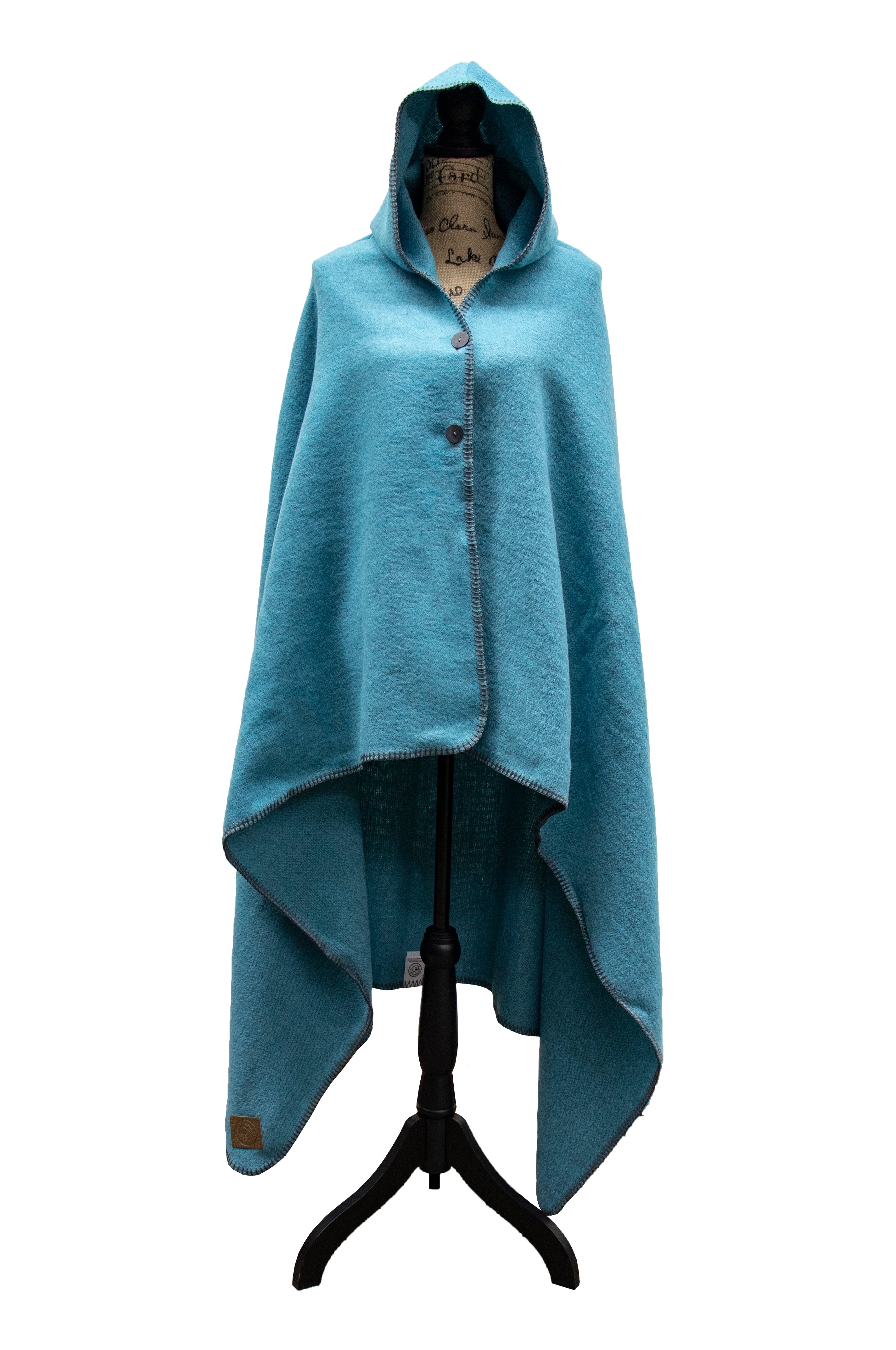 Solid Turquoise Hooded Throw