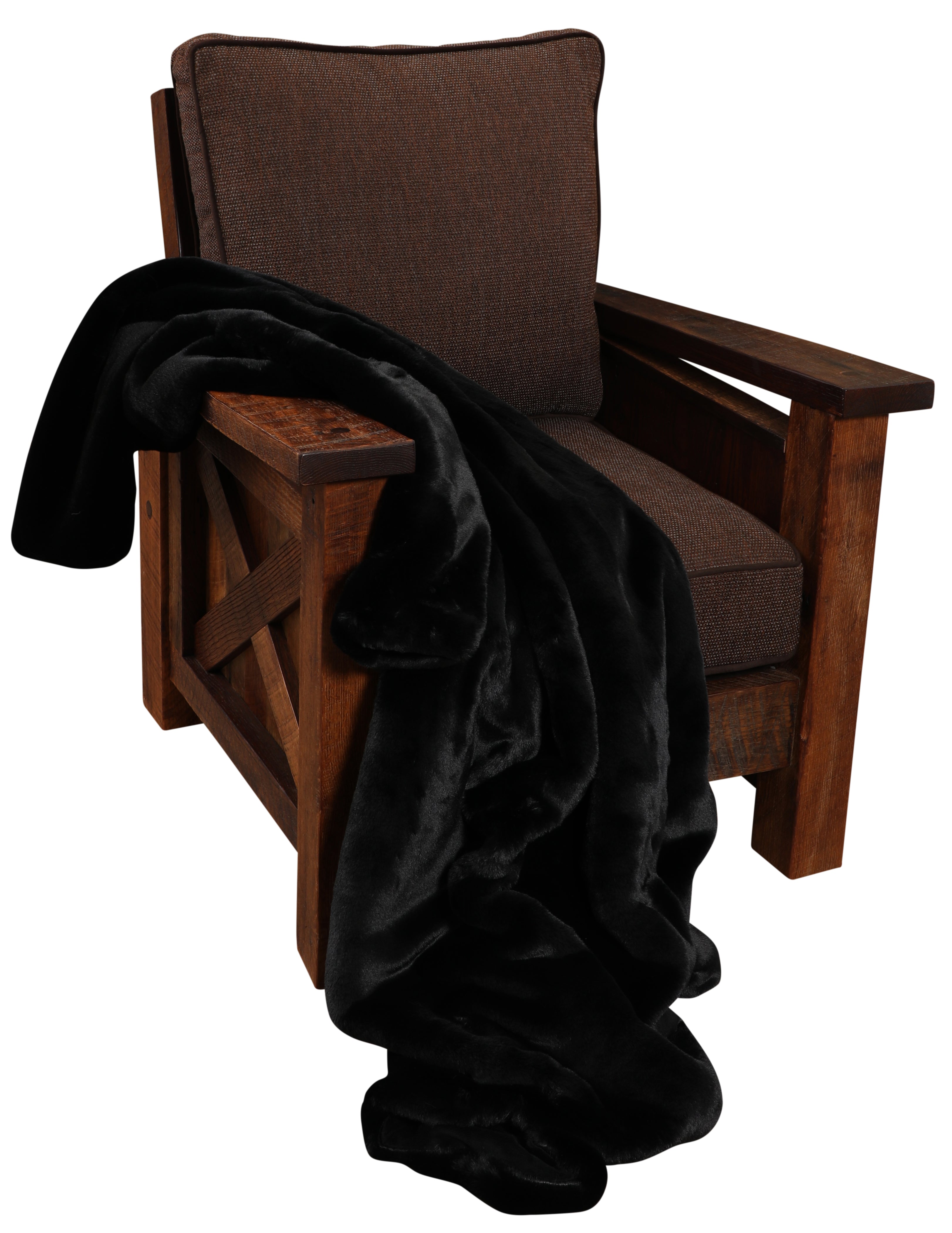Black Bear Luxury Faux Fur Throw