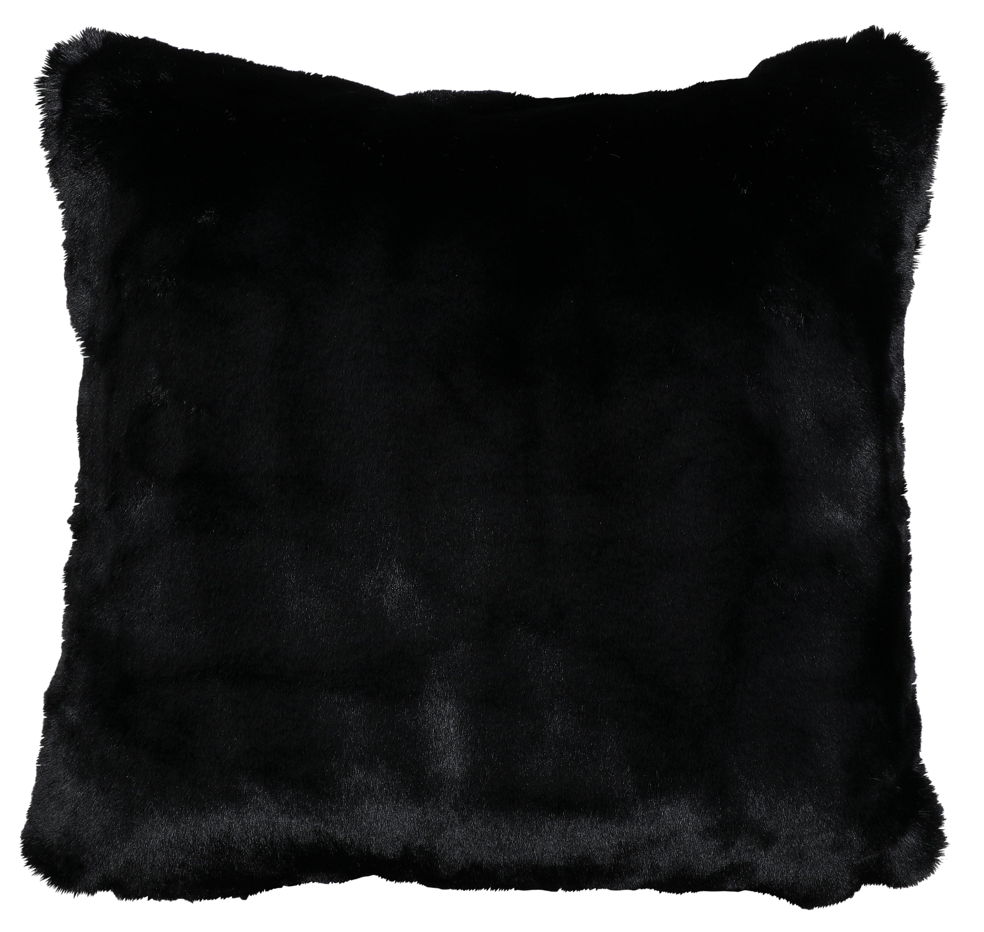 Black Bear Luxury Faux Fur Pillow - 18x18