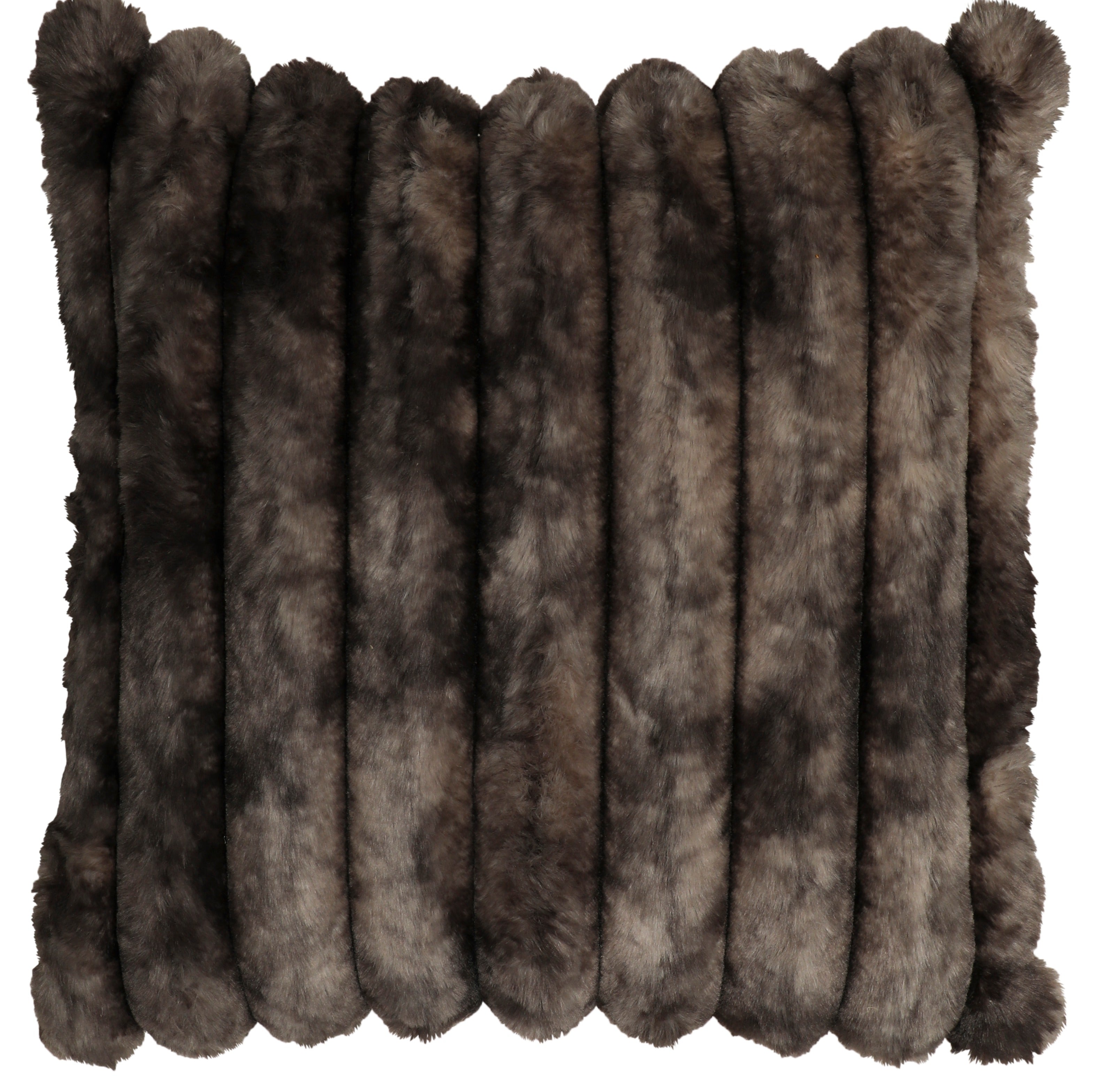 Channel Mocha Faux Fur Pillow - 18x18