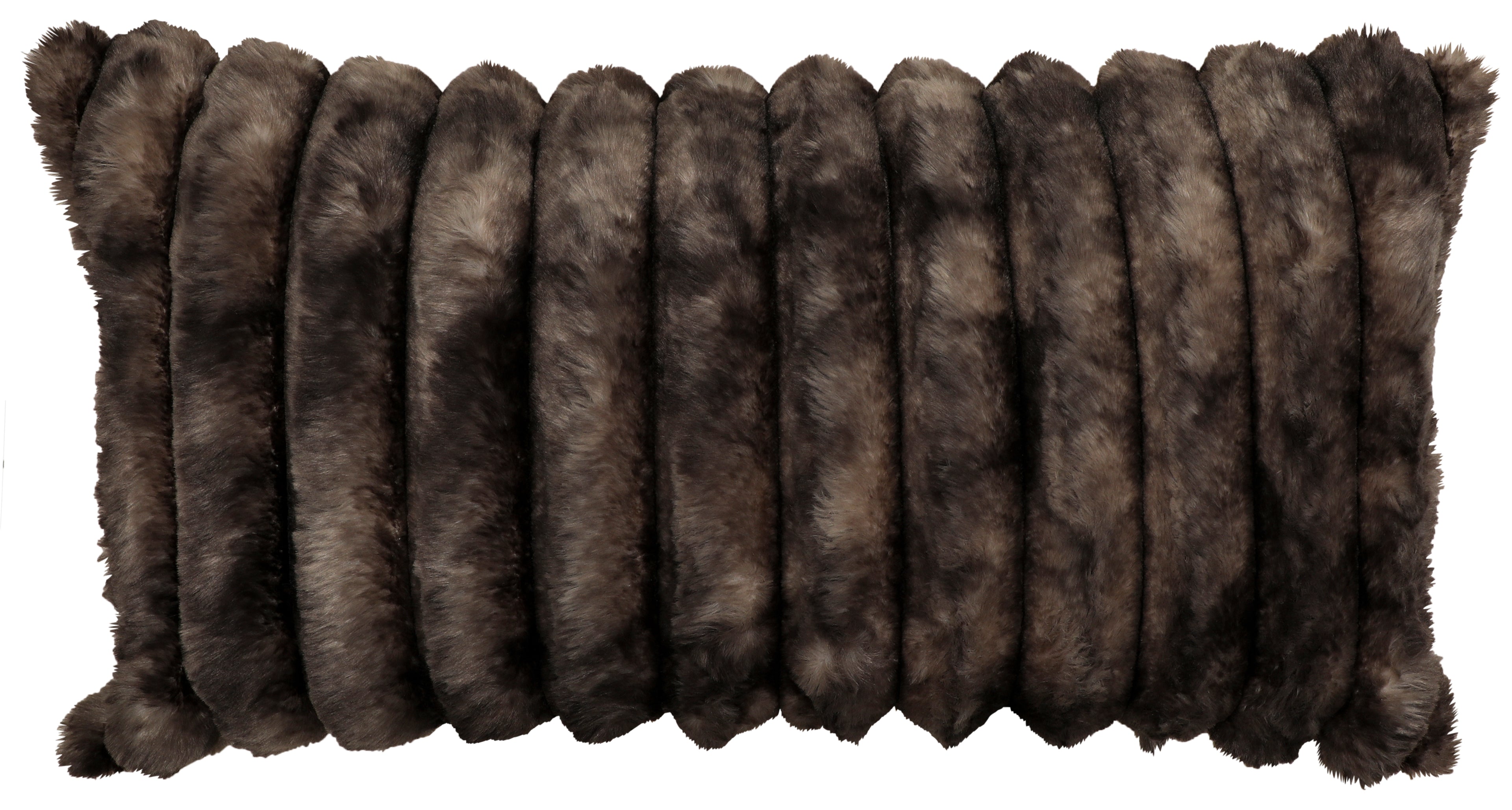 Channel Mocha Faux Fur Pillow - 14x26