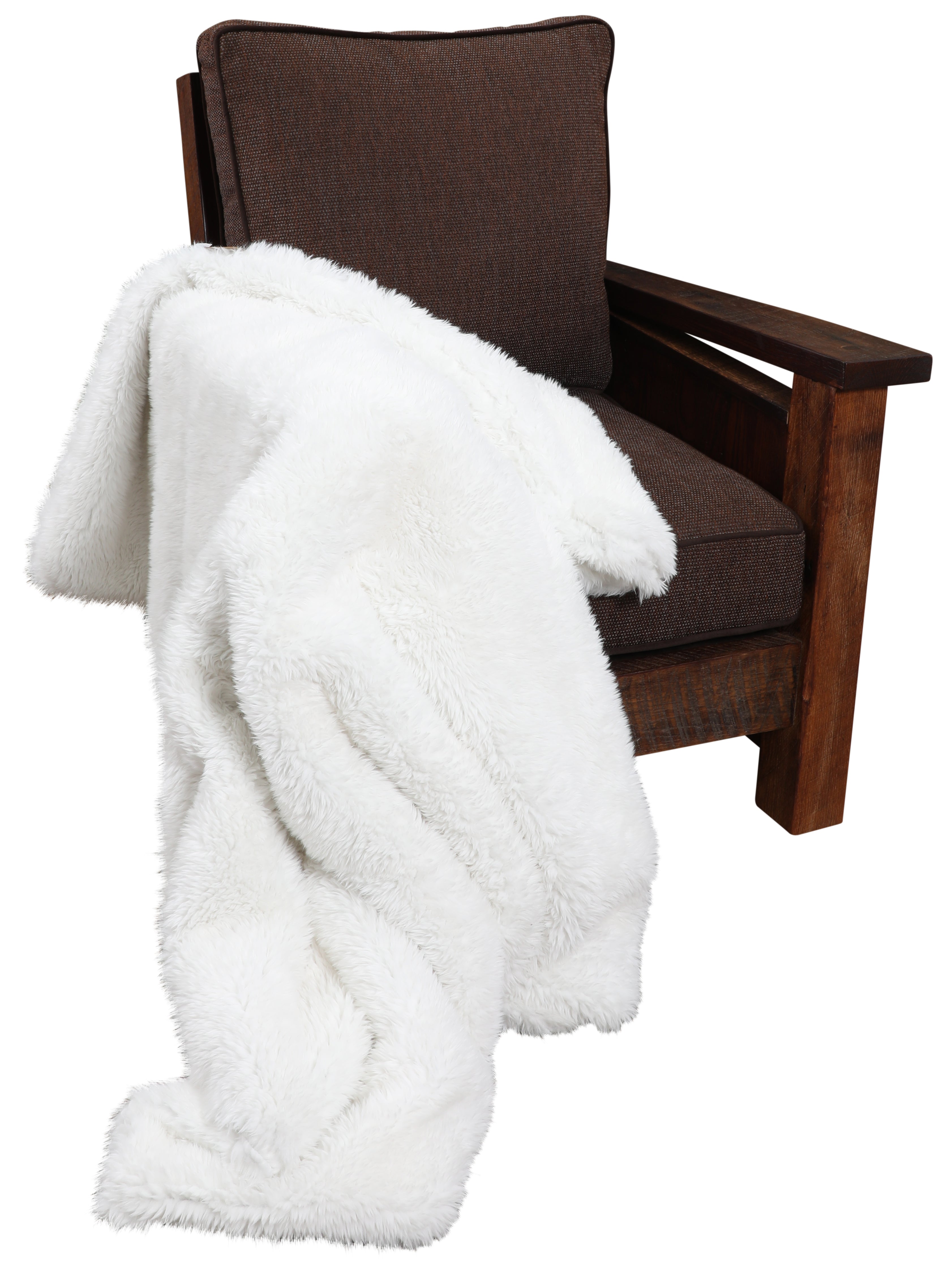 Yakety Natural Faux Fur Throw