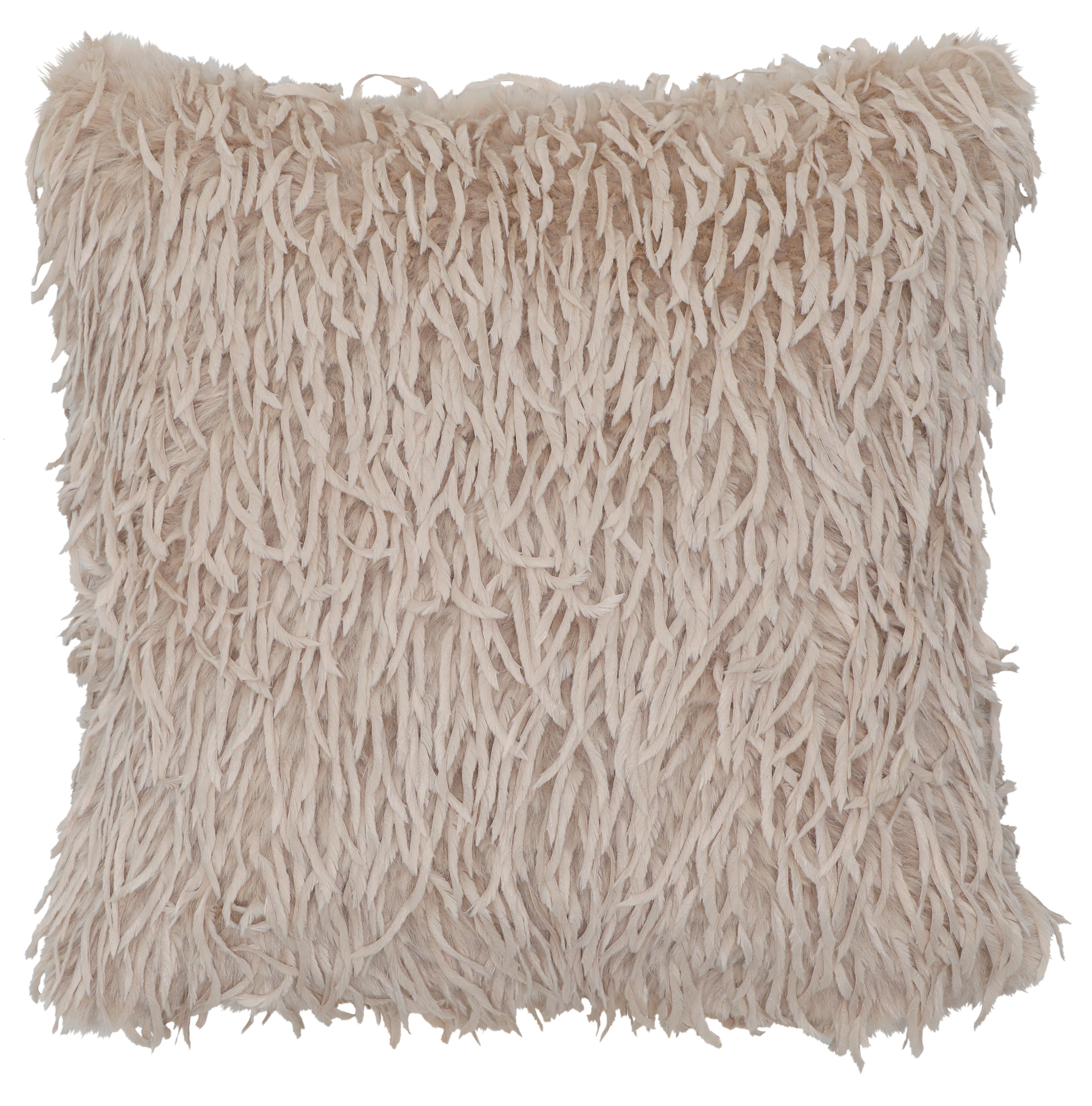 Emu Eggshell Faux Fur Pillow - 18x18