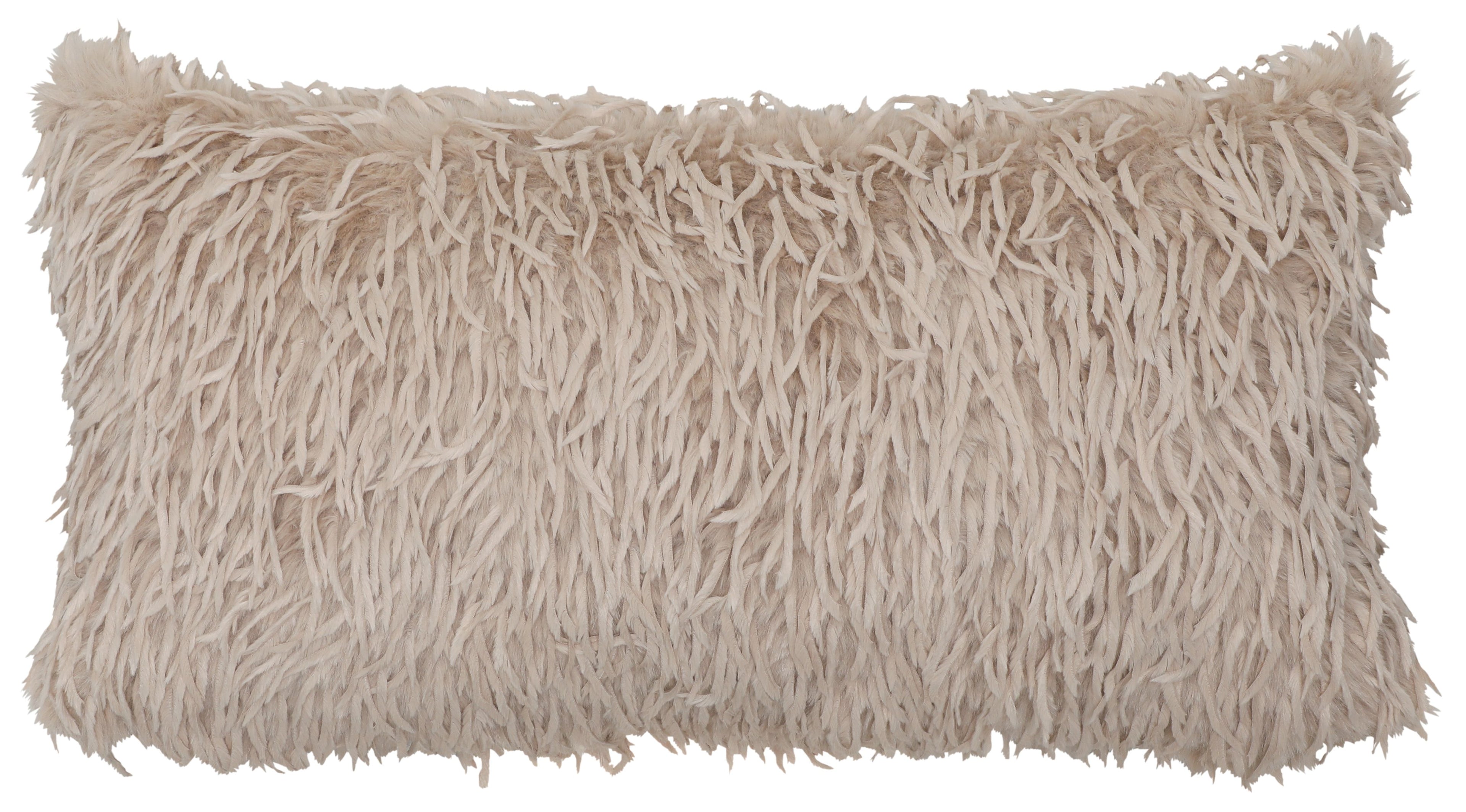 Emu Eggshell Faux Fur Pillow - 14x26