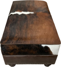 Load image into Gallery viewer, Large Cowhide Ottoman