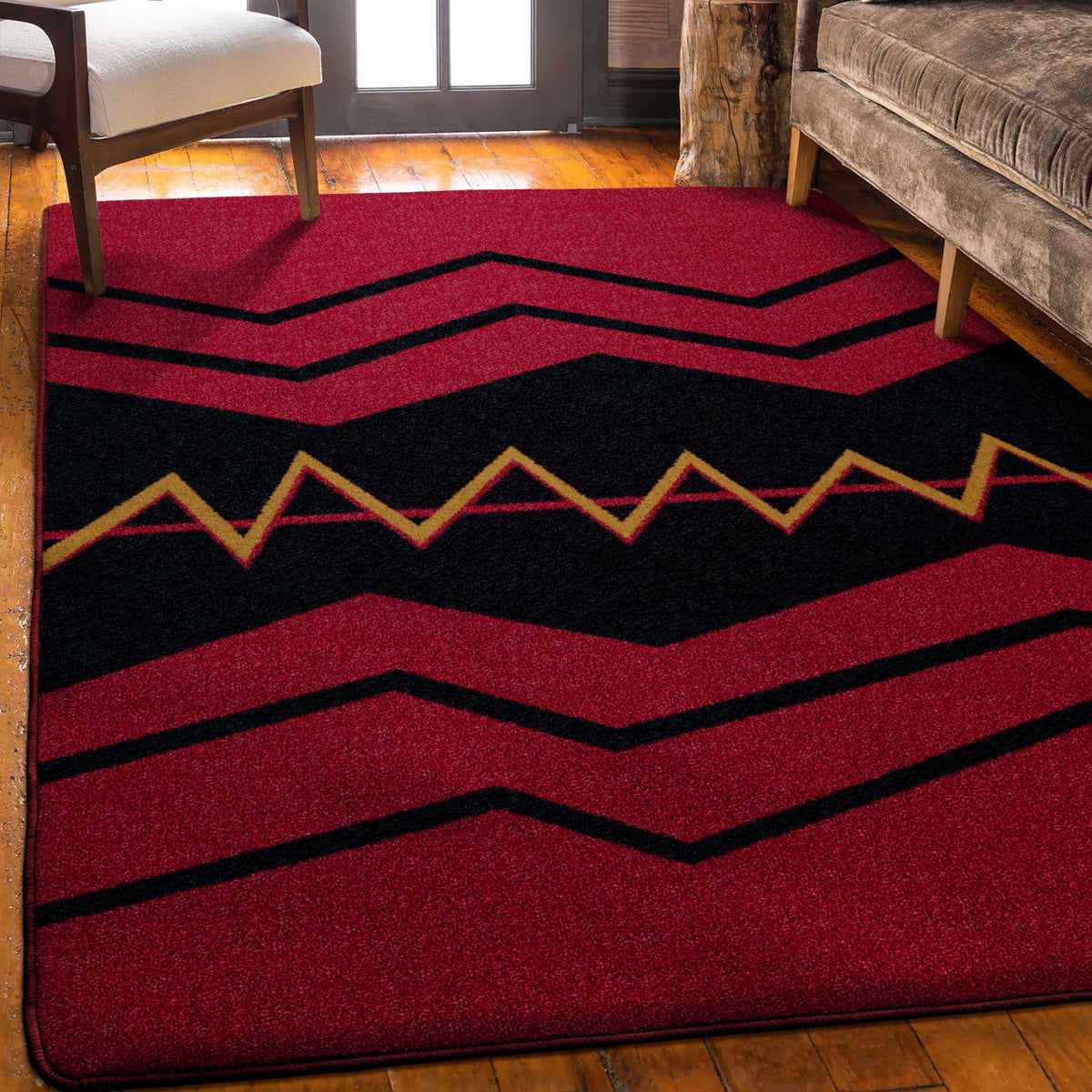 Image of an area rug, War Path - Red