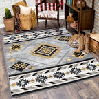 Image of an area rug, Wild Whiskey - Grey and Gold
