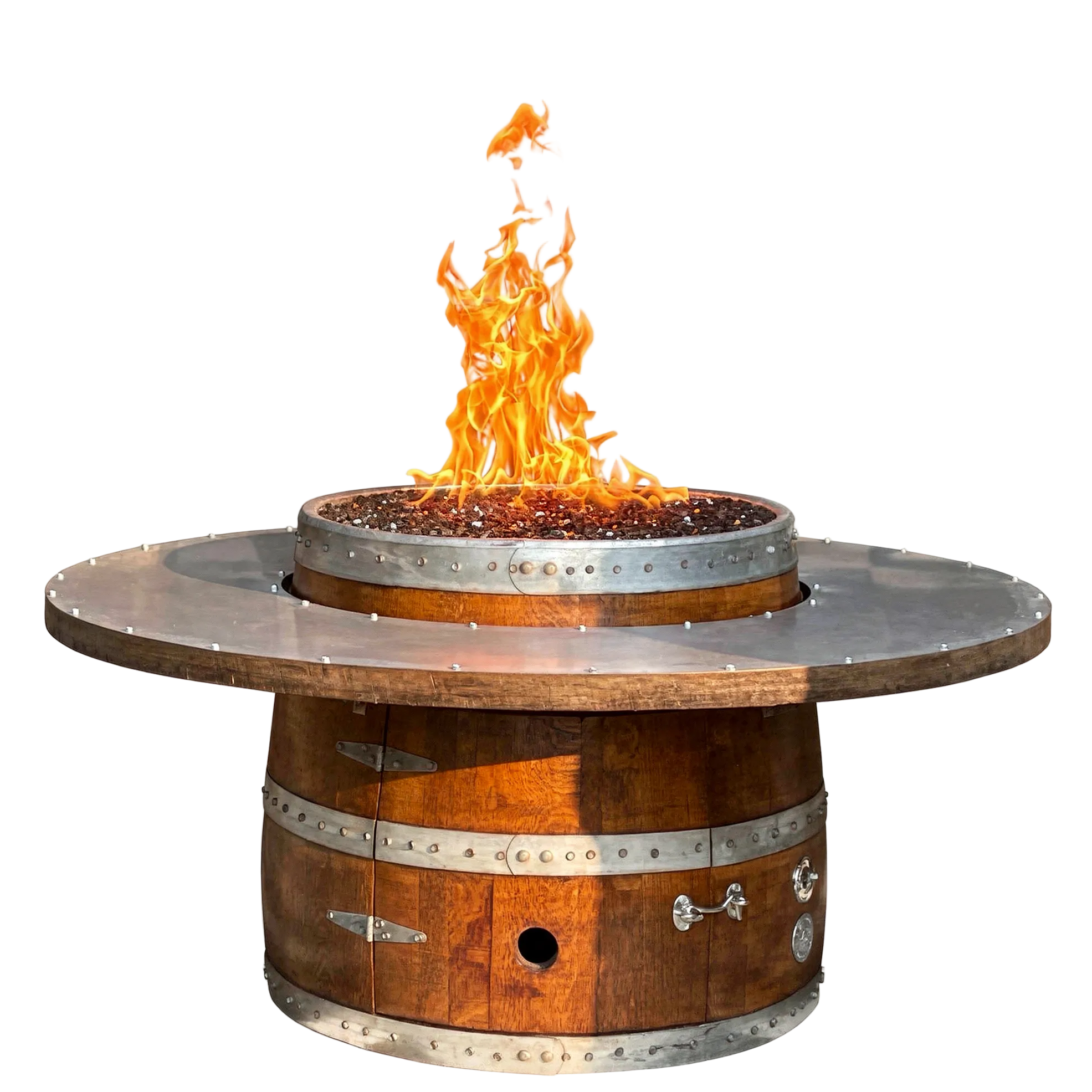 Wine Barrel Firepit Coffee Table - 24”