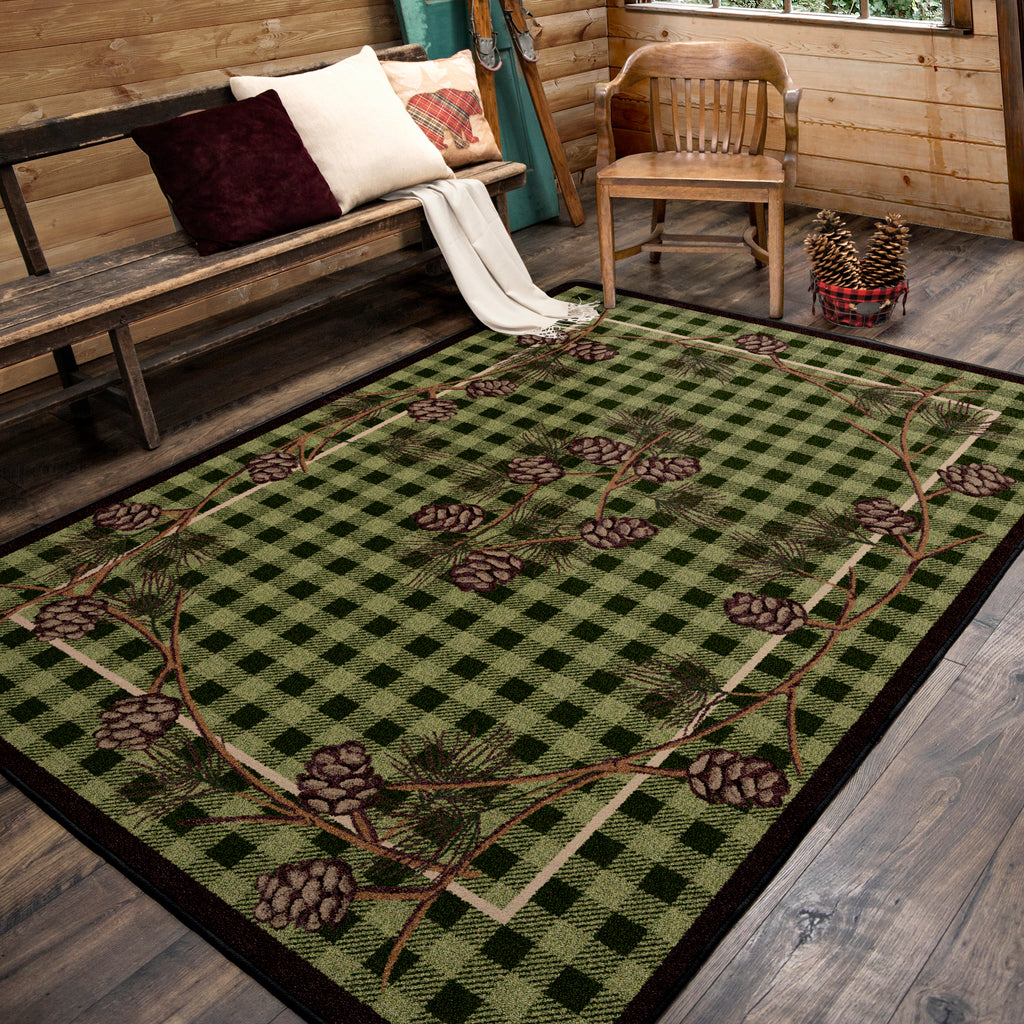Image of an area rug, Wooded Pines - Green
