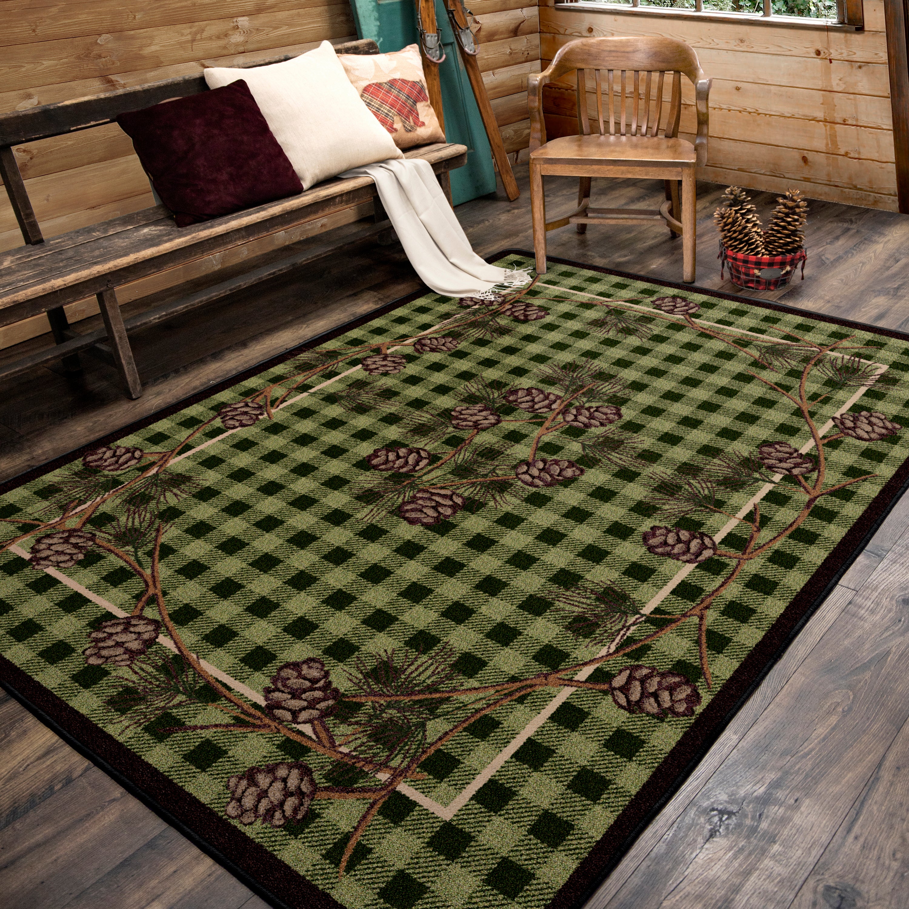 Image of an area rug, Wooded Pines - Green
