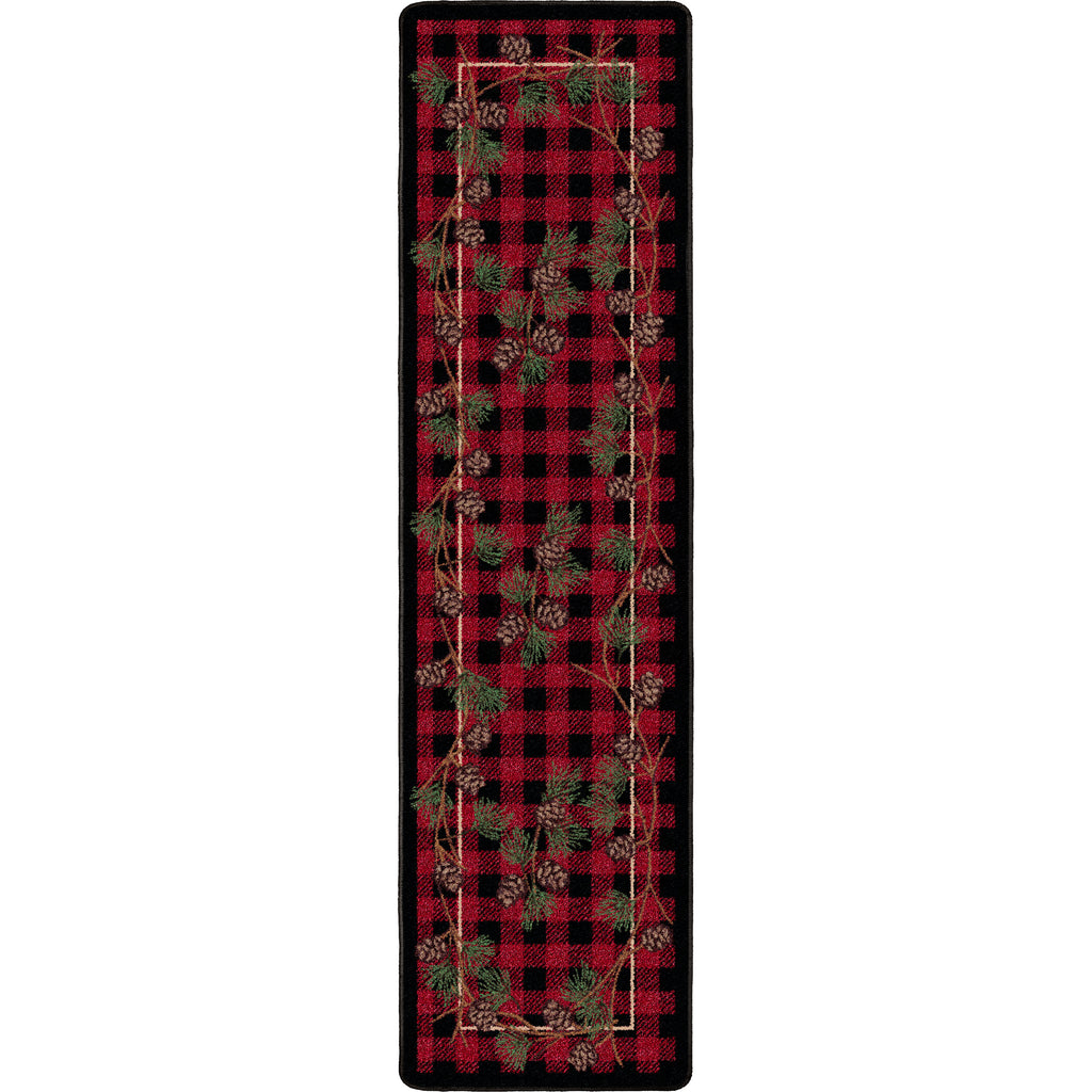 Image of an area rug, Wooded Pines - Red
