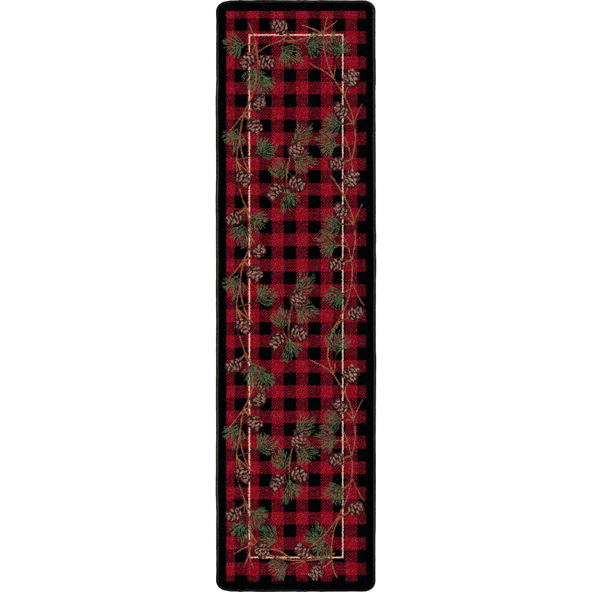Image of an area rug, Wooded Pines - Red