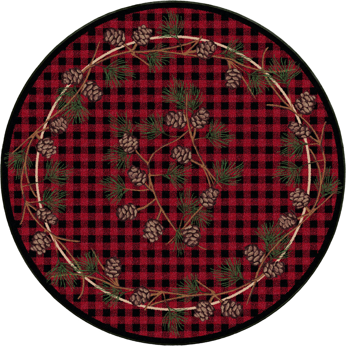 Image of an area rug, Wooded Pines - Red