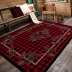 Image of an area rug, Wooded Pines - Red