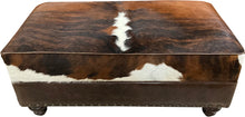 Load image into Gallery viewer, Large Cowhide Ottoman