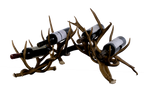 Handcrafted deer antler wine racks for  four bottles. Made from naturally shed antlers, each rack is unique—perfect for rustic, Western, or lodge-style home décor.