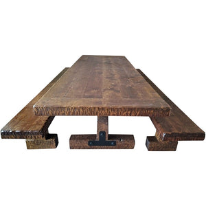 Rustic Farmhouse Dining Table Bench - Custom Handmade Alder Benches