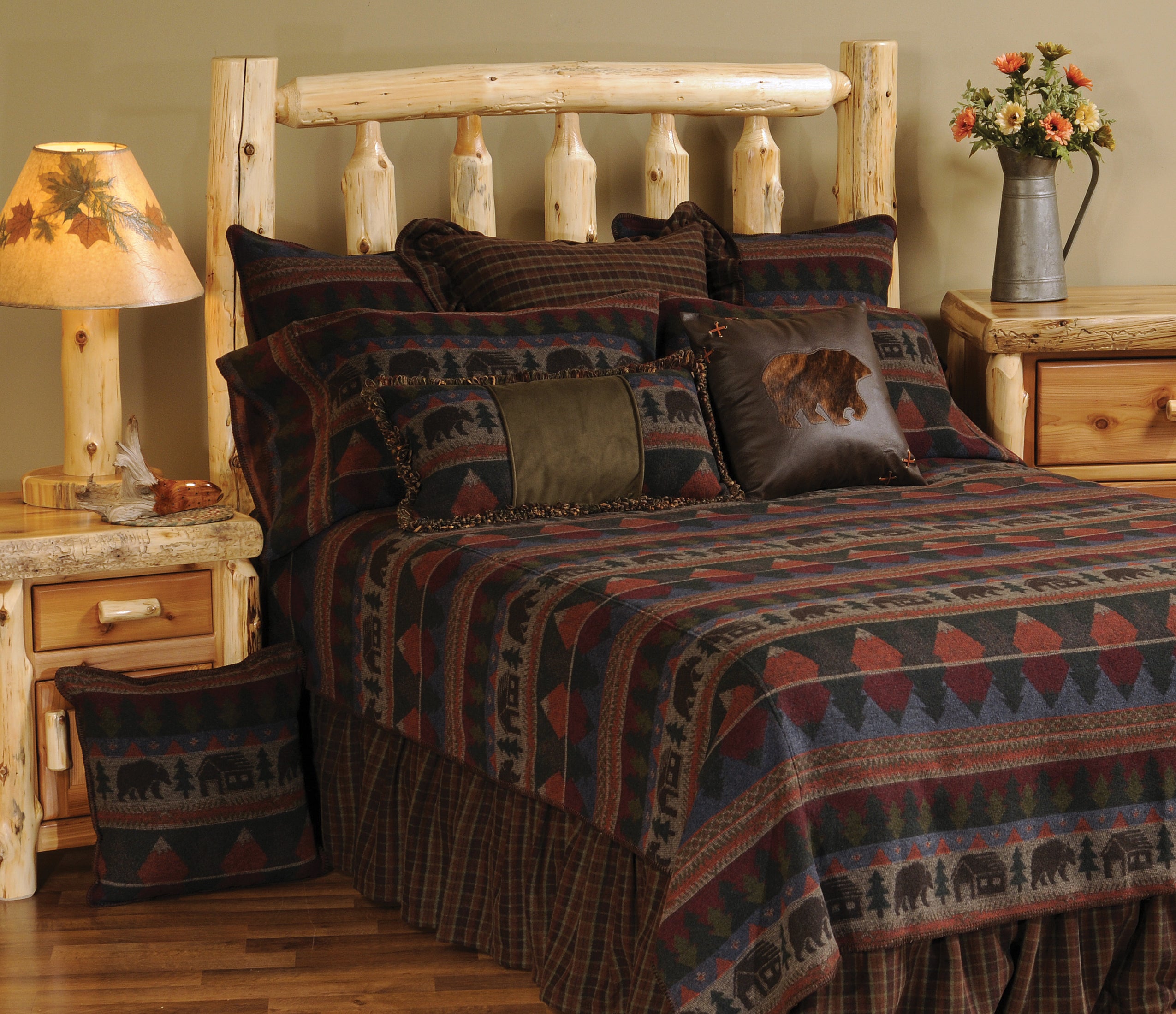 Cabin Bear Bed Skirt