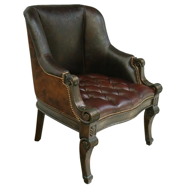 The La Antigua Chair combines full-grain leathers, tufted seating, and hand-carved wood details with a cowhide back. Elegant, durable, and 100% customizable — a striking blend of Western artistry and timeless comfort.
