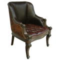 The La Antigua Chair combines full-grain leathers, tufted seating, and hand-carved wood details with a cowhide back. Elegant, durable, and 100% customizable — a striking blend of Western artistry and timeless comfort.