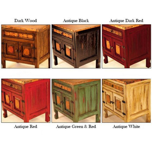 1-Door / 5-Drawer Copper Dresser w/Pablo Base