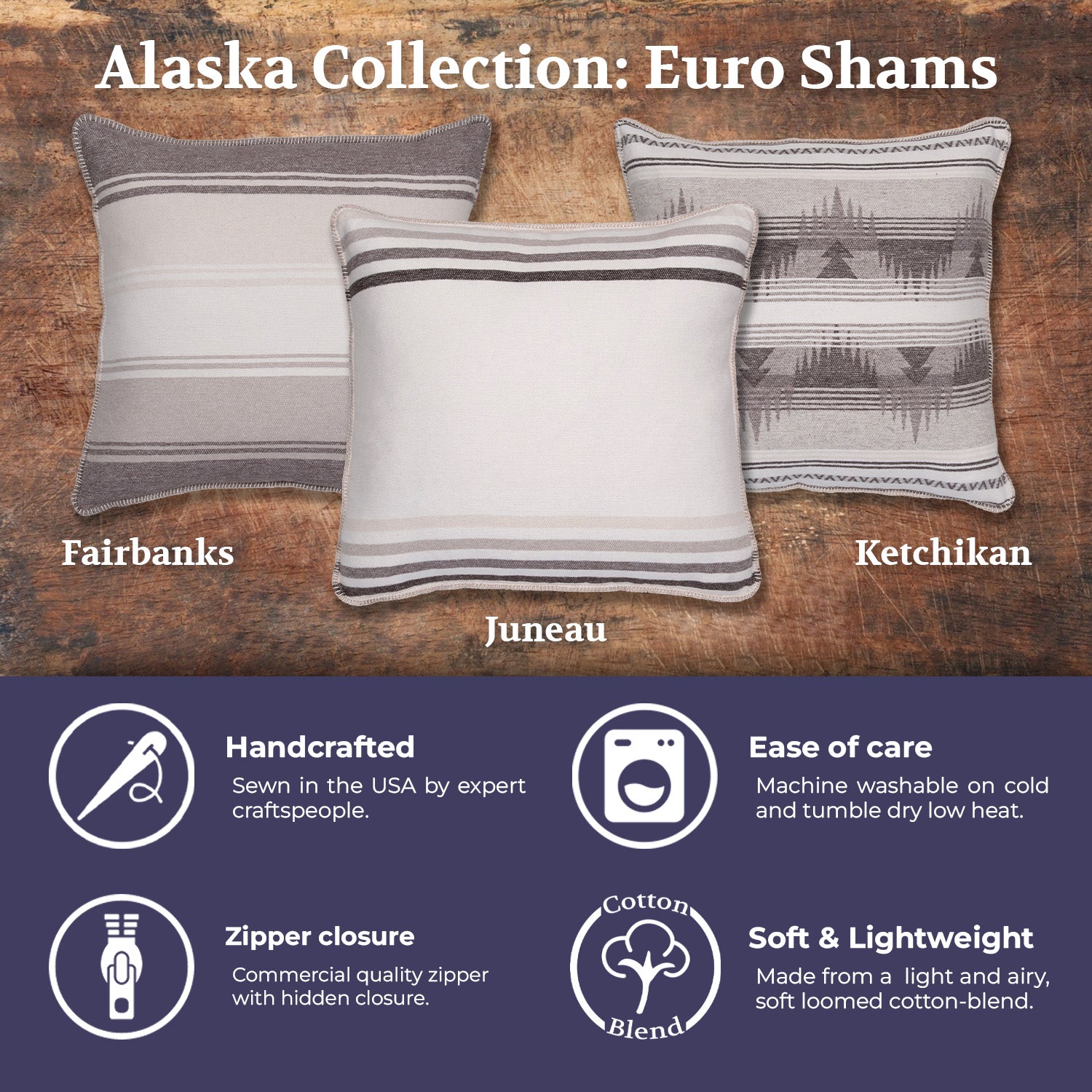 Alaska Juneau Euro Sham - 26"x26"