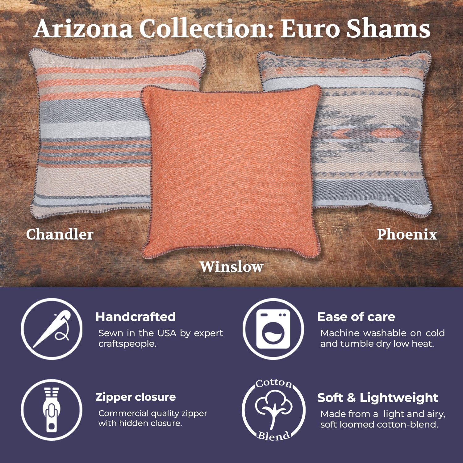 Arizona Winslow Euro Sham - 26"x26"
