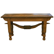 Load image into Gallery viewer, Add authentic Western character to your space with the Frontier Longhorn Rope Console Table, featuring hand carved longhorn steer horns, twist rope detailing, and sustainable solid wood craftsmanship. Perfect for ranch, cabin, lodge, or Western luxury homes. 100% customizable.