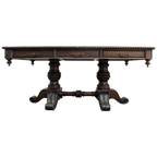 Handcrafted Western executive desk with leather inlay, twisted rope edge, and double pedestal base. The Castellano Desk showcases refined craftsmanship and enduring Western elegance.