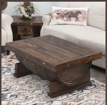 Tequila Barrel Base Coffee/Center Table