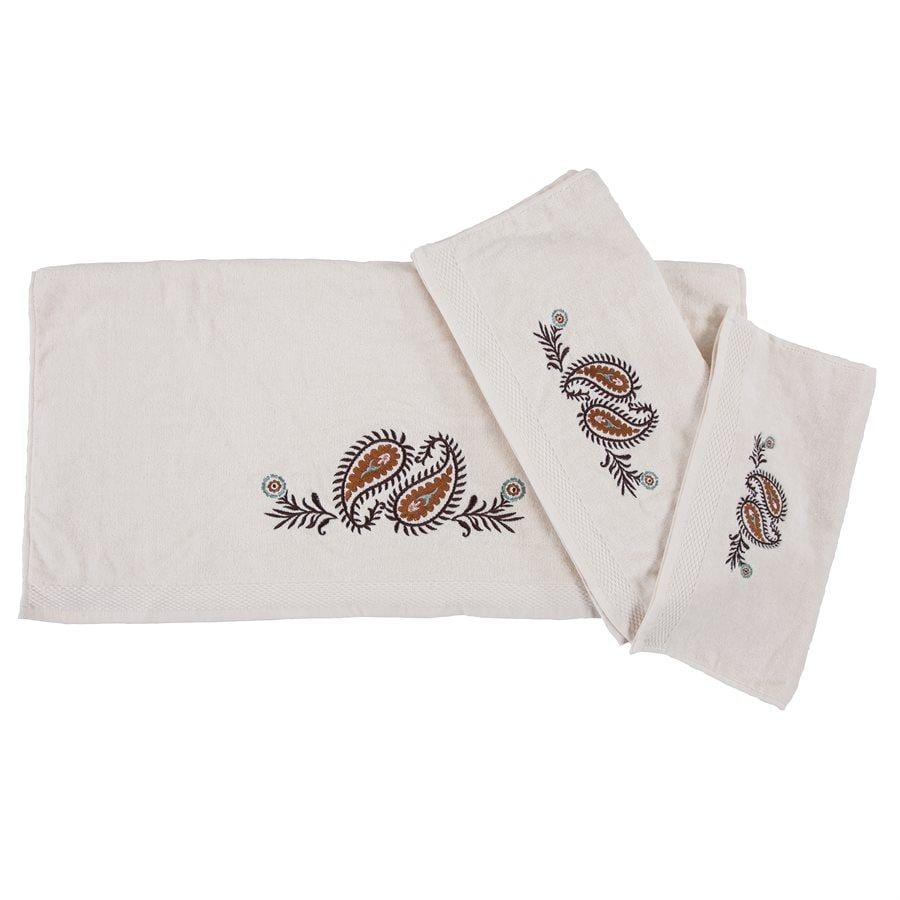 Rebecca Paisley 3PC Bath Towel Set, Cream Towel Set
