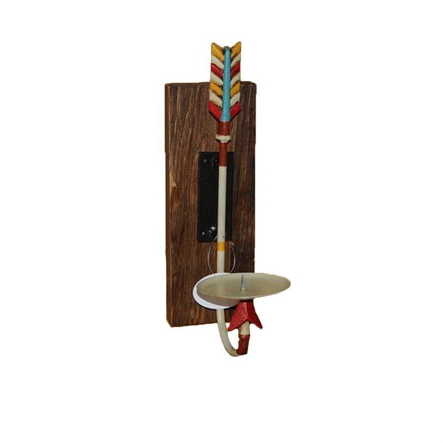Metal Arrow & Wood Pillar Wall Sconce Wall Sconce