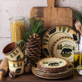 Rustic Bear 16PC Ceramic Dinnerware Set Dinnerware Set