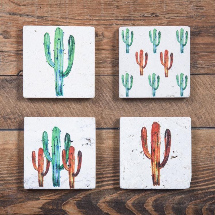 Bright Cactus Coaster, Set of 4 Coasters