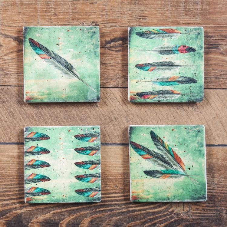 Feather Coaster, Set of 4 Coasters