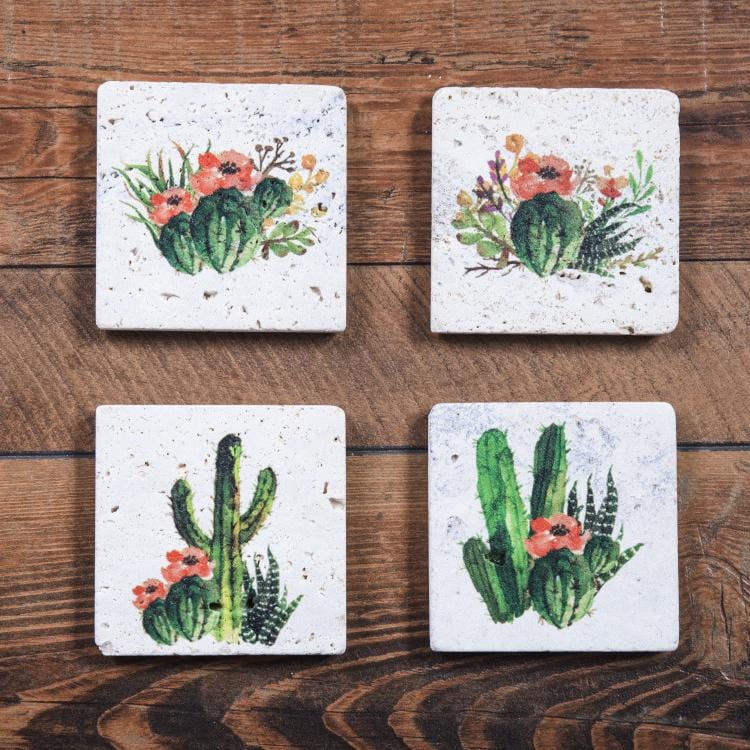 Cactus Blooms Coaster, Set of 4 Coasters