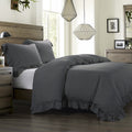 Lily Washed Linen Blend Bedding Set - Slate
