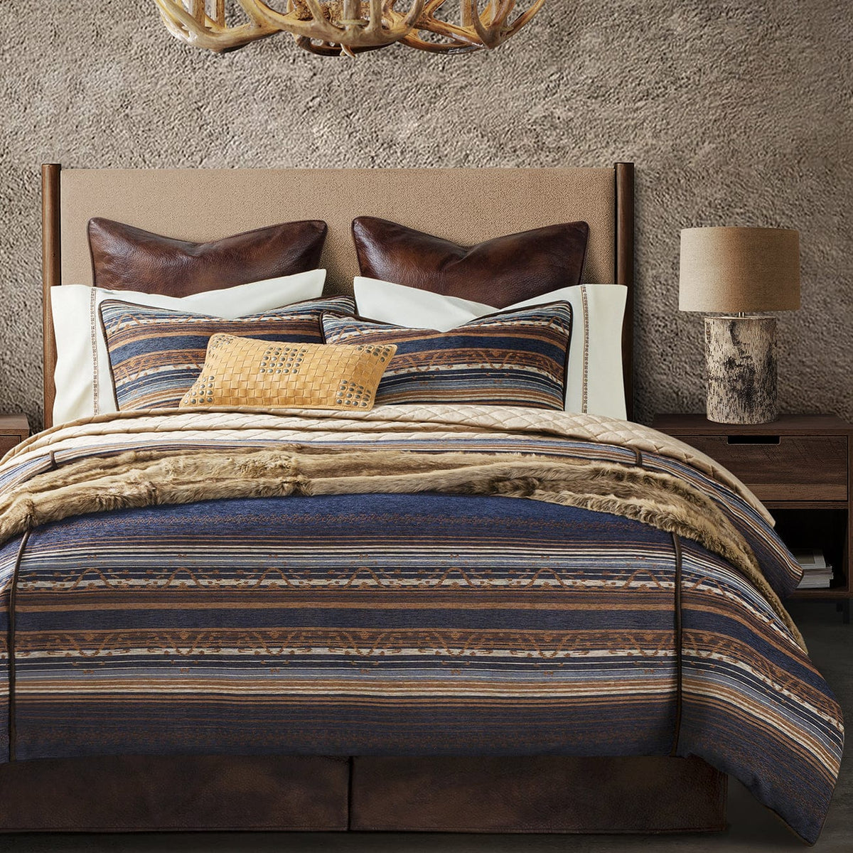 Estes Chenille Bedding Set - Blue