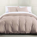 Hera Washed Linen Blend Flange Bedding Set - Blush