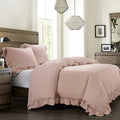 Lily Washed Linen Blend Bedding Set - Blush