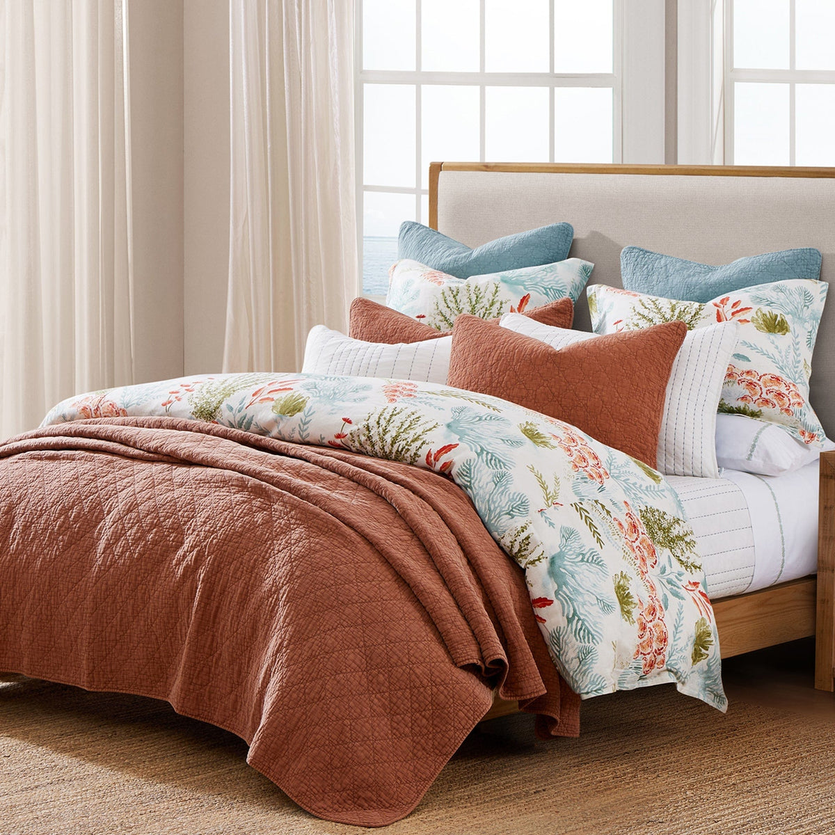 Oceania Bedding Set - Coral