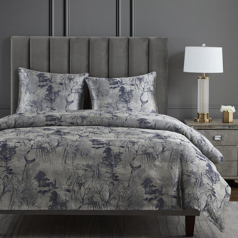 Pastoral Jacquard Bedding Set - Silver