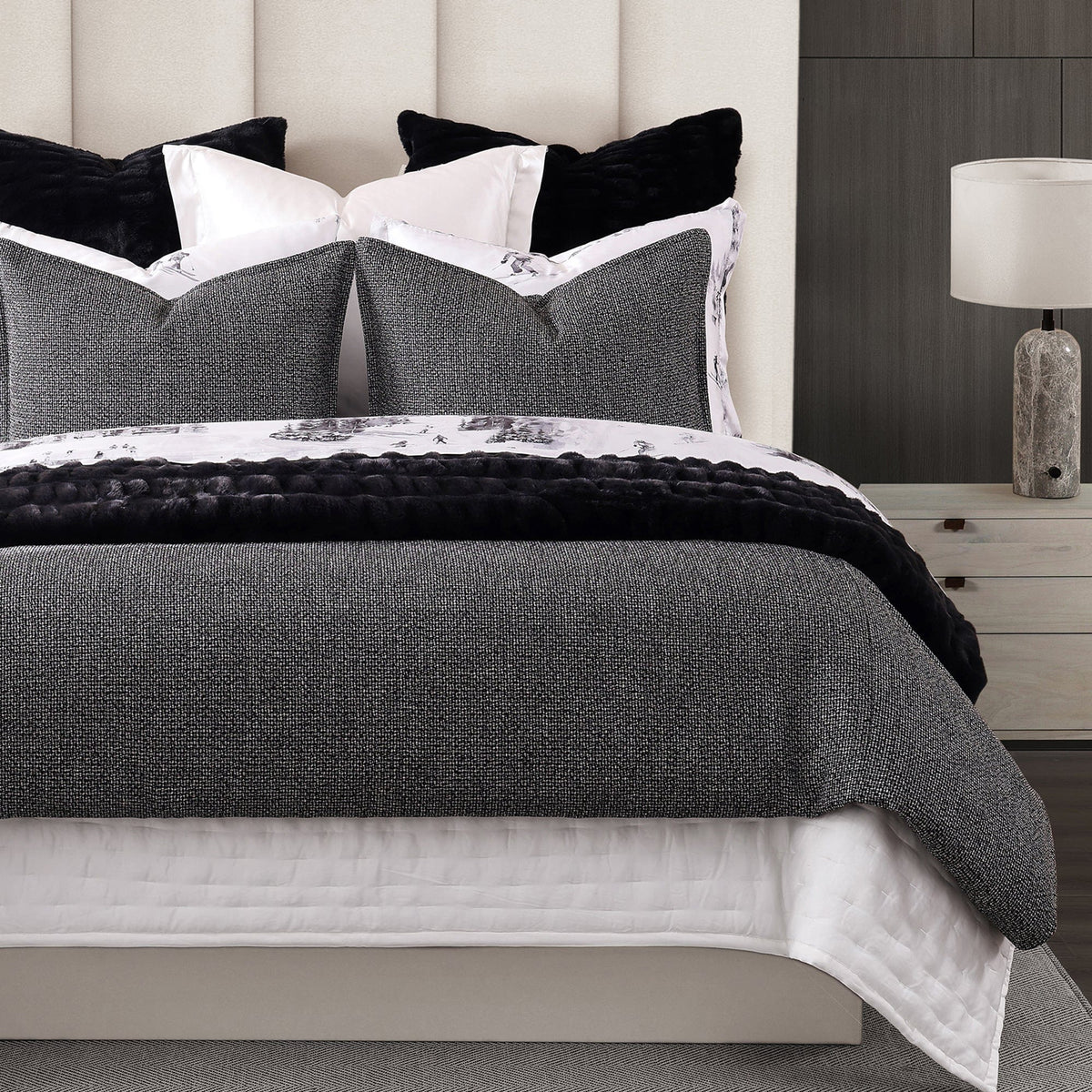 Tweed Bedding Set - Black