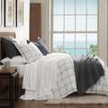 Windowpane Plaid Bedding Set - White