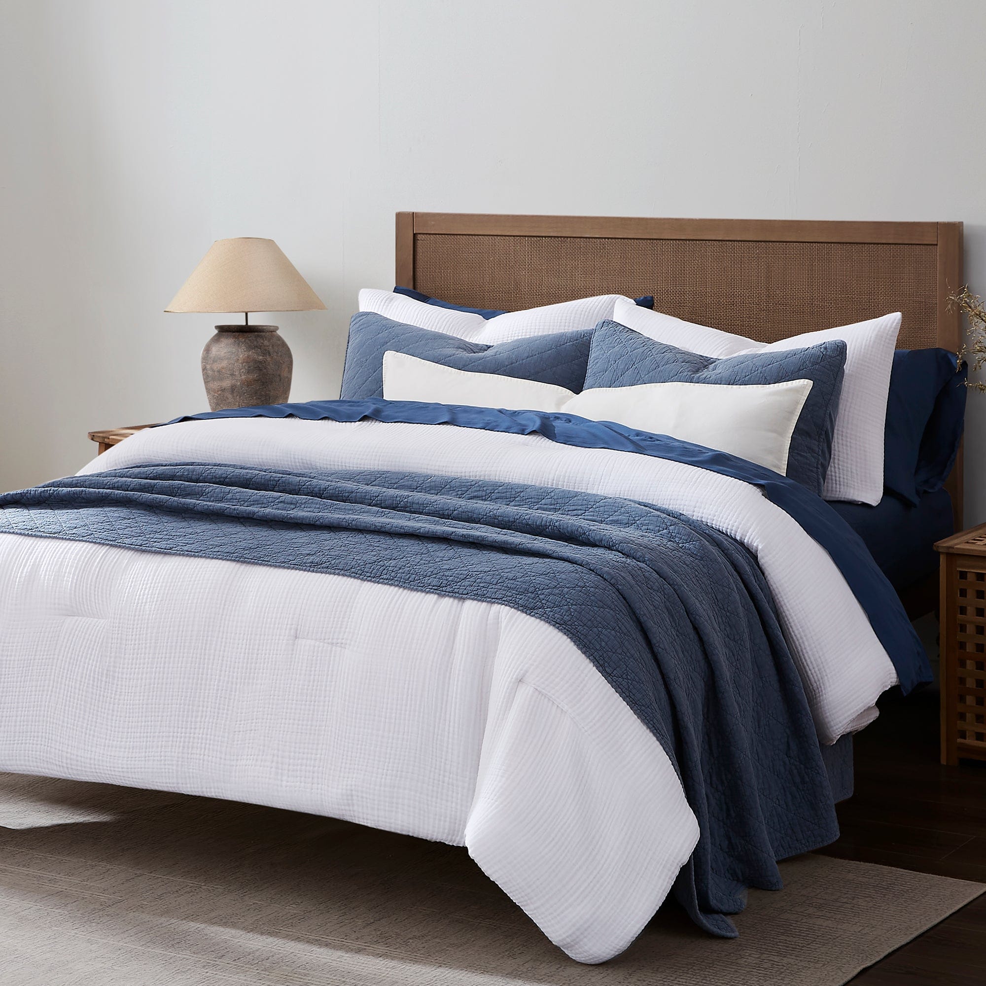 Cotton Voile Bedding Set - White Comforter Set