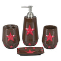Star Red 4PC Bath Countertop Accesssory Set Bath Accent Set
