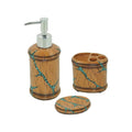 Turquoise Inlay 3PC Bath Countertop Accessory Set Bath Accent Set